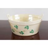 BELLEEK PORRINGER AND BOWL