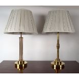 TWO BRASS TABLE LAMPS