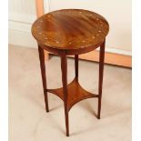EDWARDIAN MAHOGANY AND MARQUETRY OCCASIONAL TABLE