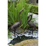 PAIR OF LARGE BRONZE GARDEN SCULPTURE