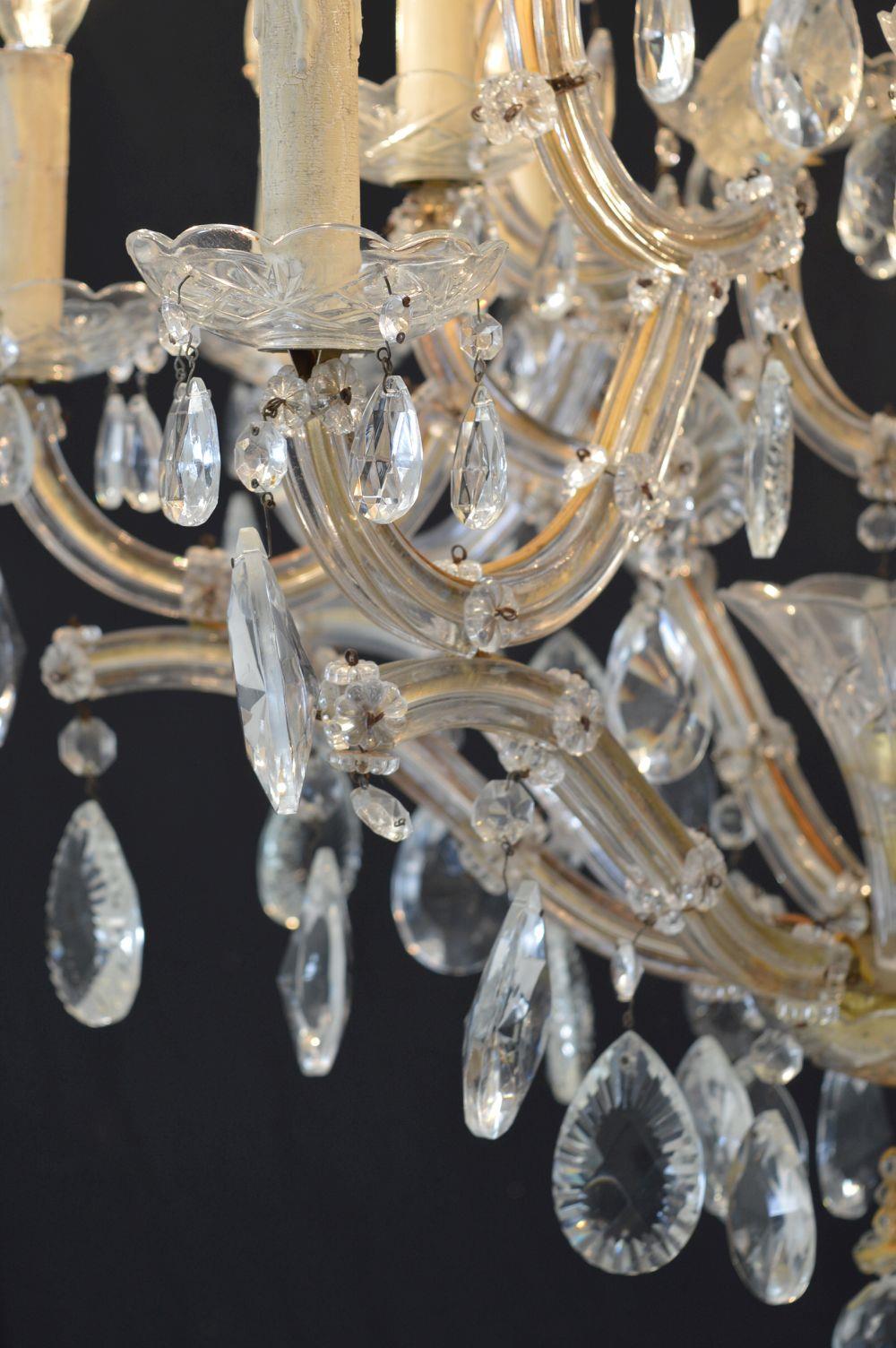 LARGE FRENCH GLASS CHANDELIER - Image 2 of 2