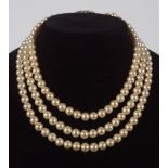 THREE STRING PEARL DRESS NECKLACE