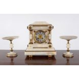 19TH-CENTURY ALABASTER CLOCK GARNITURE