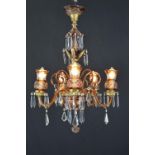 AMBER GLASS CHANDELIER