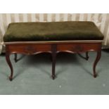 EDWARDIAN MAHOGANY DUET STOOL