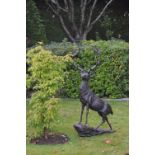 LIFESIZE CAST IRON GARDEN SCULPTURE OF STAG