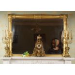 REGENCY GILT FRAMED OVERMANTLE MIRROR