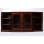 REGENCY ROSEWOOD LIBRARY BREAKFRONT BOOKCASE