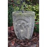 MEDIEVAL STYLE STONE CIRCULAR PLANTER