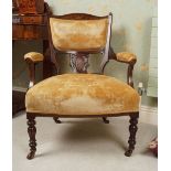 PAIR OF EDWARDIAN ROSEWOOD AND MARQUETRY CHAIRS