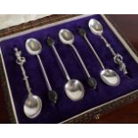 SIX STERLING SILVER COFFEE SPOONS