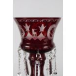 PAIR OF 19TH-CENTURY CRANBERRY GLASS EPERGNES