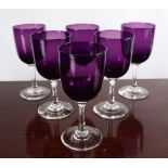 SET OF SIX 19TH-CENTURY AMETHYST GLASSES