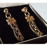 PAIR OF VICTORIAN GOLD EARRINGS