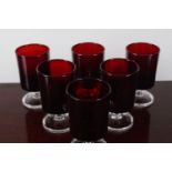 SIX CRANBERRY GLASSES