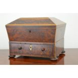 GEORGIAN YEW WOOD JEWELLERY CASKET