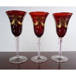 THREE 19TH-CENTURY BOHEMIAN GLASSES
