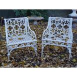 PAIR OF 19TH-CENTURY CAST IRON GOTHIC CHAIRS