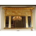 REGENCY GILT FRAMED OVERMANTLE MIRROR