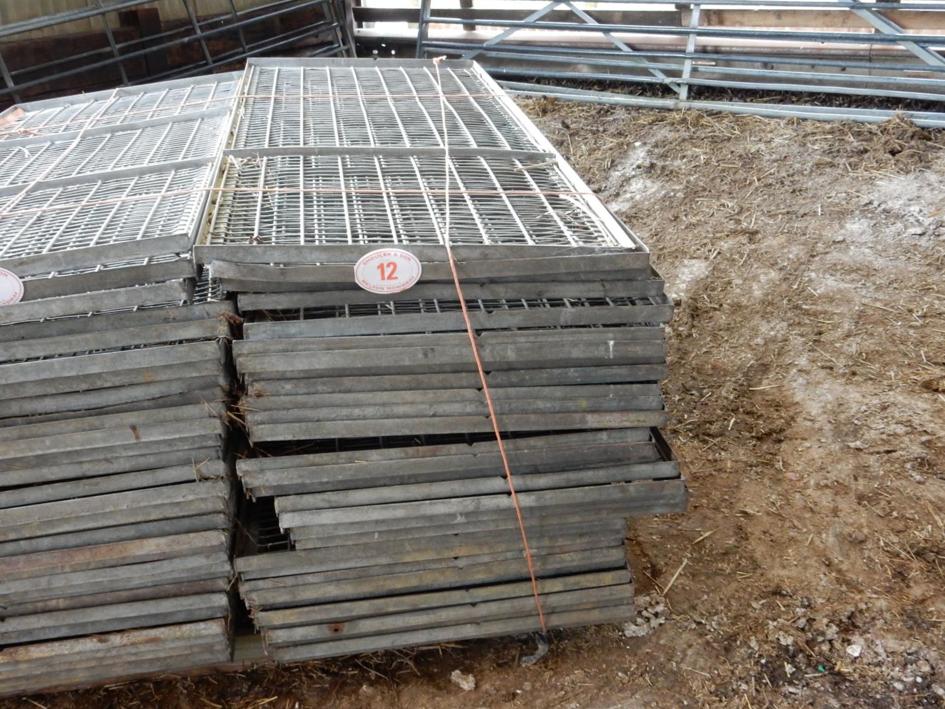 Quantity of galvanised metal mesh frames used as lambing pens