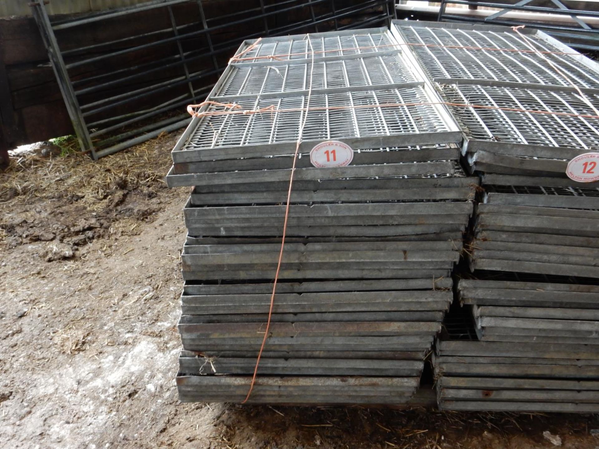 Quantity of galvanised metal mesh frames used as lambing pens