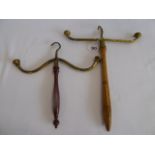 Edwardian barristers wooden and brass wig hangers (2)