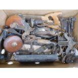 Vintage woodworking tools - saws, planes, clamps, Chesterman brass tool etc.