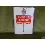 County Library enamel sign (18"x 13")