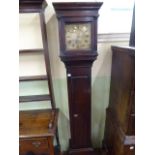 Early 18thC oak case brass face 30 hour long case clock - Jn May,