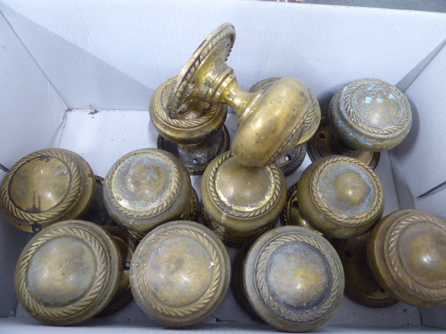 Box of brass door handles