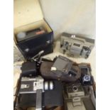Cameras - Polaroid 340, Canon super 8 auto zoom 814, Yashica Umatic-G, Kodak Brownie Reflex,