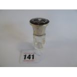 Silver and tortoiseshell top scent bottle - B'ham 1918