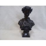 Bronze bust of Victorian lady (18" tall)