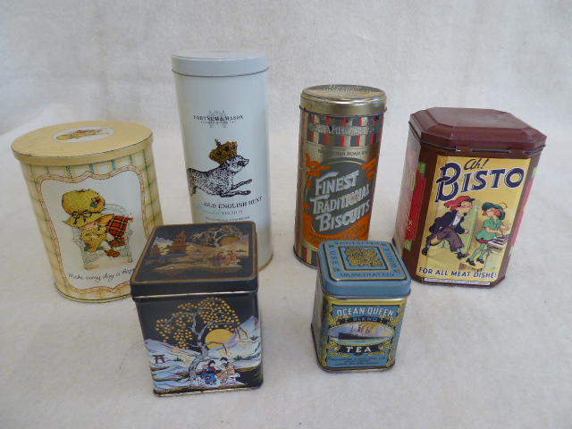 Vintage tins - tea caddies, Players Navy Cut, 'arts and crafts' style cigarette tin etc. - Bild 2 aus 4