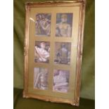 Pastel and ink montage of 6 young male nudes - Joseph Smedley - in gilt frame (37"x 22")