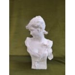 Plaster bust of a victorian lady