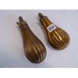 19thC copper powder flasks (2)