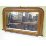 Edwardian inlaid mahogany overmantel mirror