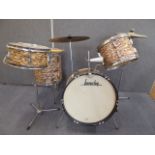 Beverley Everplay 'Oyster Wine' or 'Raspberry Ripple' design drum kit c1960s