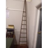 Vintage triangular A-frame ladder (108"tall)