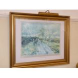 Large pencil signed hunting print - 'The Belvoir running away from Goadby Gorse' (Michael Lyne