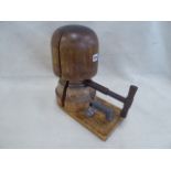 Early 20thC milliners wooden block hat stretcher