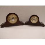 Oak case Napoleon mantel clocks (2)