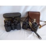 Carl Zeiss Jenoptem 8x30 and USSR BNU4 8X30 binoculars in leather cases (2)