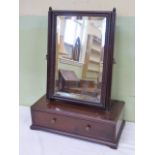 19thC mahogany dressing mirror on drawer base
