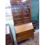 Mahogany astragal glazed bureau bookcase