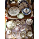 Mintons Indian Tree tazza, Wedgwood tea set, Moorlands coffee cans, Dresden etc.