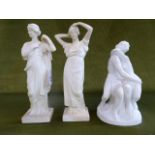 Grecian style statuettes 'The Kiss', Aphrodite,
