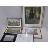 Hunting prints - Herring, Leicestershire map - Morden etc.