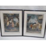 Pair Pears prints - 'The cottage door' and 'The school door'